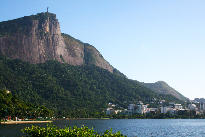 Facing the lagoon, overlooking the Christ the Redeemer.